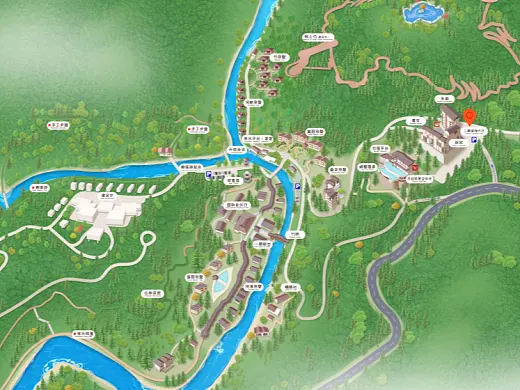 雨城结合景区手绘地图智慧导览和720全景技术，可以让景区更加“动”起来，为游客提供更加身临其境的导览体验。